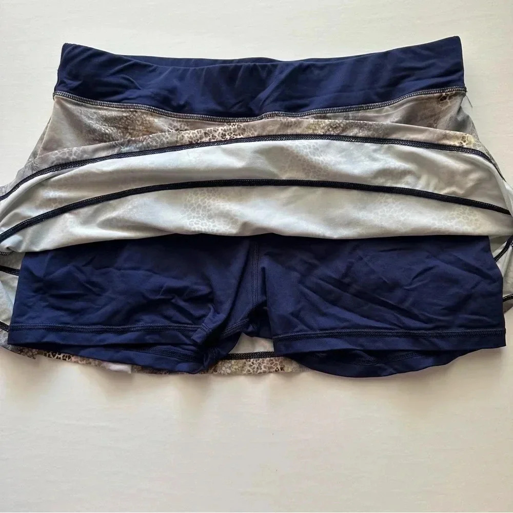Sofibella Navy Blue‎ Animal Print Skort Size XL - Picture 2 of 6